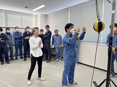 松田恵理選手　いわき工場来社